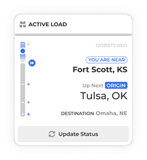 Active load tracking dashboard