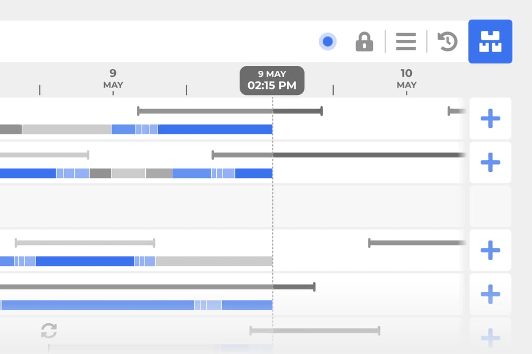 Timeline view of dispatch schedule and load progress
